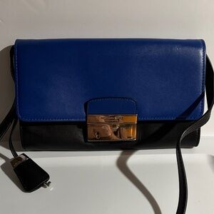 Michael Kors Collection Blue and Black Shoulder Bag